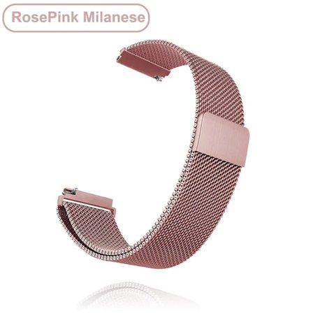 Nya 18 mm 20 mm 22 mm remmar för Garmin Venu 2S Armband Vivoactive 3 4S 4 Forerunner 245 645 Galaxy Watch 4 Classic 42 46 mm Rose Pink Metal