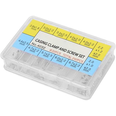 240 kpl Ruostumattomasta Teräksestä Valmistettu Kellon Korjausruuvien ja -alustan Sarja, Kellon, ZQKLA