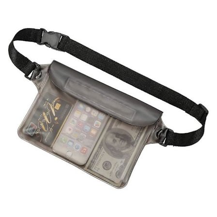 Vandtæt taske til værdigenstande - 3 lag - Sort