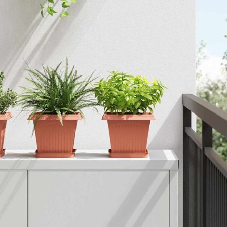 Kvadratisk Blomkruka 24 pcs Murgrön 43 x 43 x 33,5 cm Plast