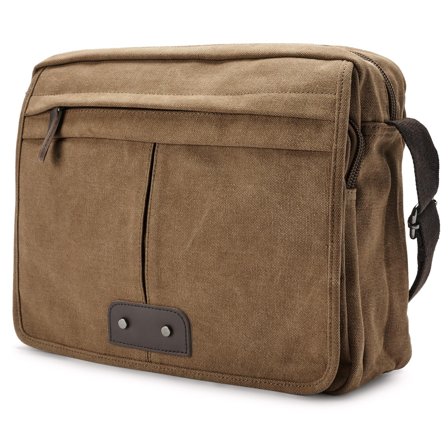 Sac messenger vintage en toile caramel et cuir marron pour hommes - Sacs bandoulière - pour Hommes - Delton Bags