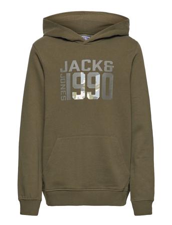 Jconic Camo Sweat Hood Ln Jnr Hoodie Grön Jack & J S