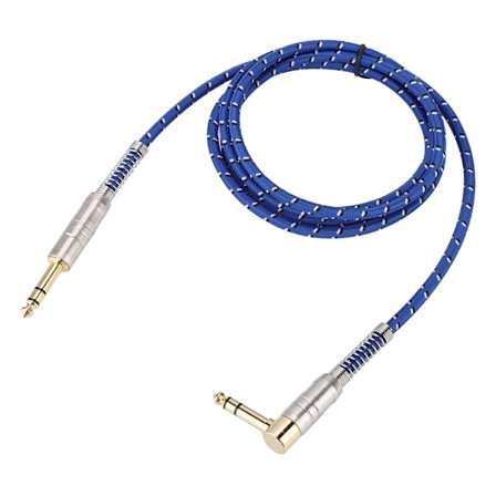 6,35 mm hane till hane rak huvud till armbågshuvud stereo ljudkabel pluggadapter sladd (1,8 m)