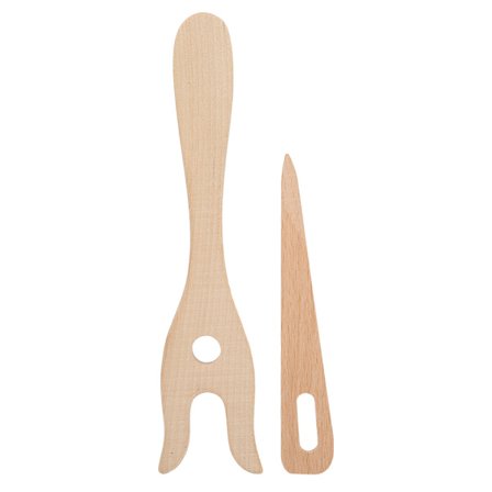 2 stk Multifunksjon DIY Strikkeverktøy Tre Bok Strikke Gaffel Liten Øye Nål