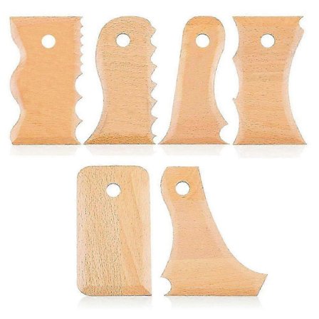 7 Delar Keramik Trimningsverktyg Keramik Lera Fotformare Verktyg Textur Trä Profil Ribb Paket Fotformare js