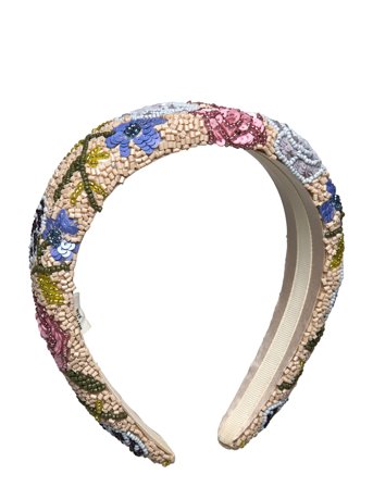 Becksöndergaard Fleuriora Wide Beaded Hairbrace - Beige - ONE SIZE