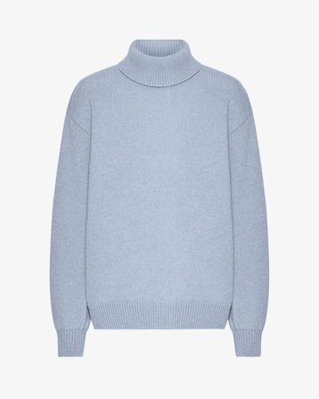 Merino Wool Turtleneck - Polar Blue