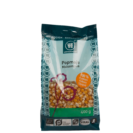 Slik & Snacks Urtekram Popmajs, øko, 400 g - Bodyman.dk