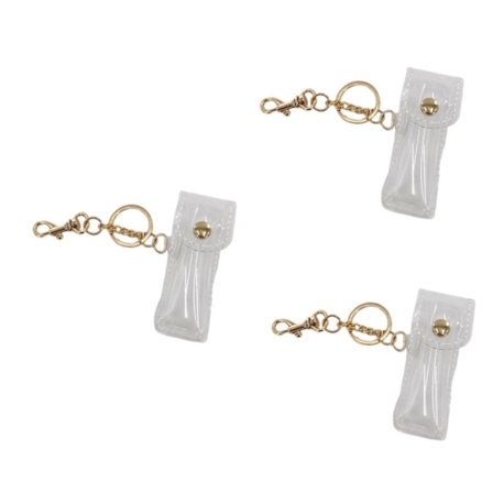 3-pack transparenta läppstift- och läppbalsamhållare för tjejer, handväska med hängande läppglans