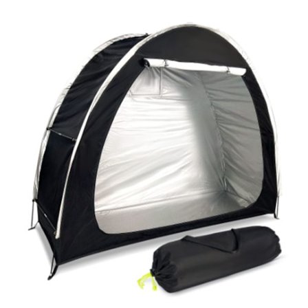 Cykelttelt Vandtæt Udendørs Opbevaringshytte Dæksel Sort Bærbar til Camping Vandreture Have