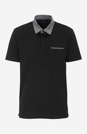 Cellbes of Sweden - T-skjorte med krage i svart for menn i størrelse M