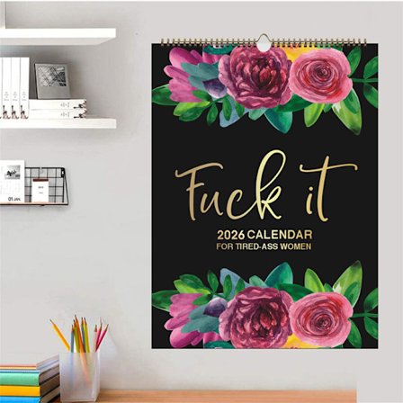 2026 Vægkalender | A4 Hængende Designindretning & Planlægger - Moderne Engelsk Tekst