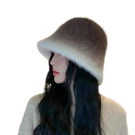 Kvinners varme cloche-hatt, lodden vinterfiskerhatt, 27*18cm (FMY)