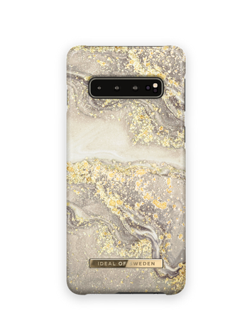 Female deksel, Galaxy S10 Sparkle Greige Marble, iDeal of Sweden