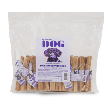 My favourite DOG - Presset tyggerull av råhud - Natural 12 cm, 30-pakning - Hund - Hundegodbiter & tyggebein - Tyggeruller & tyggepinner - ZOO.no
