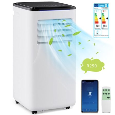 COSTWAY 5 i 1 R290 Mobil Airconditioner 9000 BTU, Køling Varme, Affugter, APP WiFi Kontrol, 24 timers Timer