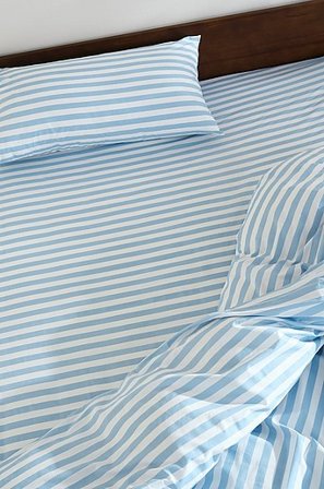 Jotex - Dra-på-lakan Himmelsblå/vit KAYO - Köp Dra-på-lakan hos Jotex