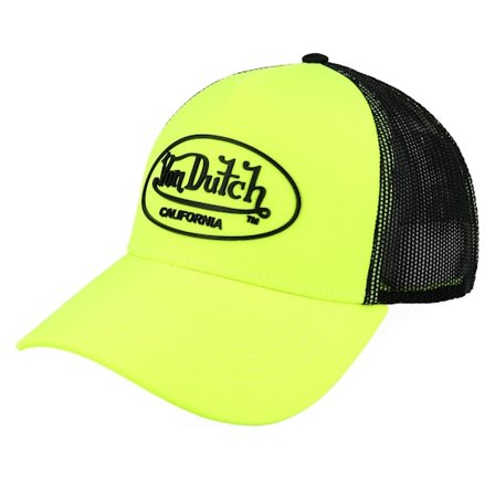 Von Dutch - Groen trucker Cap - Oval Patch Neon Green/Black A-Frame Trucker @ Hatstore