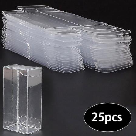 25 Pakk med PVC Lekebilutstillingsbokser - Transparent og støvtett - Ideelt for Hot Wheels, Tomica Matchbox 1/64 Biler - Organiser og Vis Frem 