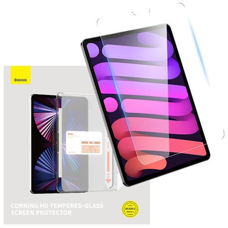 Baseus Krystallherdet glass for iPad Mini 6 8.3 + monteringssett - gjennomsiktig
