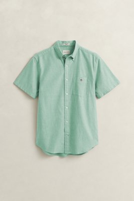 GANT - Regular fit kortermet oxfordskjorte til herre washed turquoise