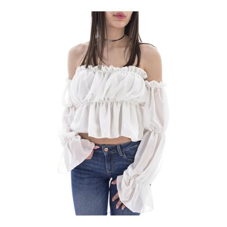 Goldenim paris Crop top in veil Hvid, Dame