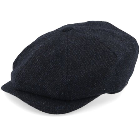 Wigéns - Blau Flatcap Cap - Newsboy Retro Cap Navy Flat Cap @ Hatstore