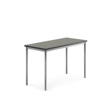 Tisch SONITUS, 1200x600x760 mm, Linoleum dunkelgrau, alugrau
