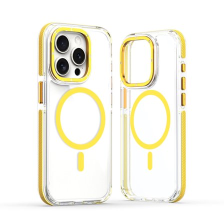 RYI_Transparent transparent støtfangerdeksel for mobiltelefon vanntett og fallsikkert trådløst ladeetui kompatibelt med iPhone 16 15 14 13