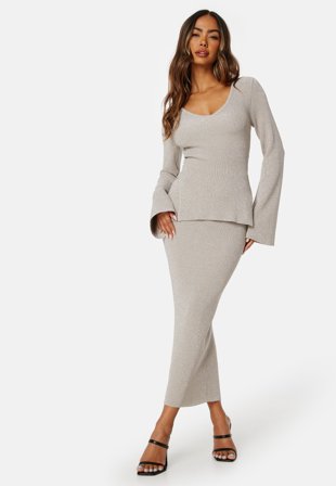 Madeleine Bitici X Bubbleroom - Madeleine Sparkling Knitted Skirt - Light champagne