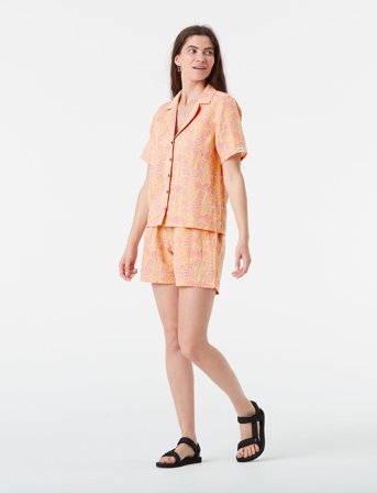 PICTURE ORGANIC CLOTHING Kintha Printed Shirt - Orange - XS