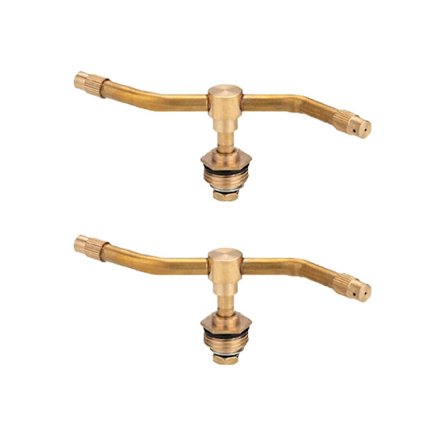 2 Arm Automatisk Roterende Sprinkler, 360 Graders Rotationsvandingssystem Sprinklerhoved, Stor Område Dækning Vanding Dyser Til Have(2stk, Guld)