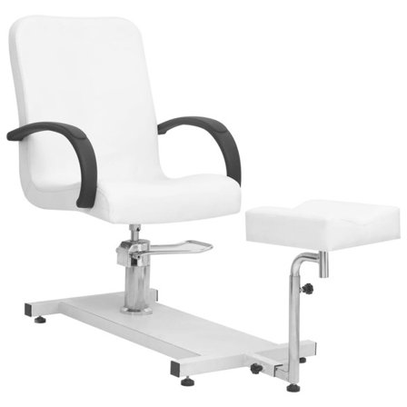 vidaXL Massagefåtölj med fotpall vit 127x60x98 cm konstläder