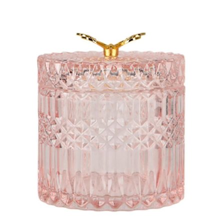 Nordisk Guld Fjäril Glasöverdragen Smyckeskrin Godis Snackburk