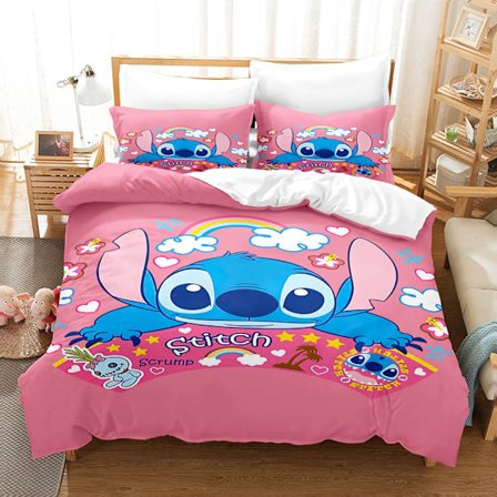 3D digital trykk tredelt sett søt tegneserie Stitch Star og Baby dynetrekk 135*200 putevar 50*75*1