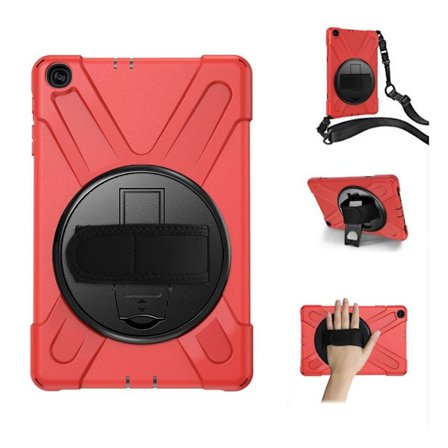 Samsung Galaxy Tab A 10.1 (2019) 360 graders kombi-cover i silikone - rød