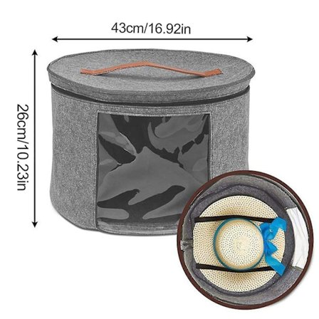 Hatteæske Stor Kapacitet Foldbar Støvtæt Hatteopbevaringspose Med Synligt Vindue Til Mænd Kvinder Hat Tra (FMY)