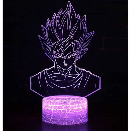 3D optisk illusionslampe LED natlampe, 7 farver touch sengebord