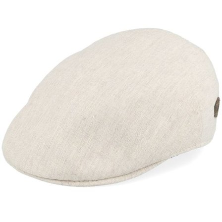 MJM Hats - Beige flatcap Keps - Country Cotton/Linen Mix Beige Flat Cap @ Hatstore