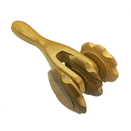 Massagerulle Hälsa Push Tre hjul Stick Beauty Wood