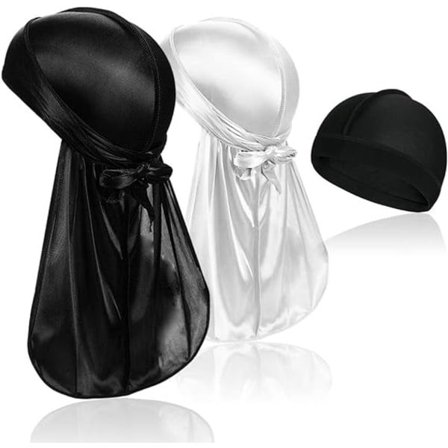 2 kpl Silk Caps pitkällä hännällä ja 1 kpl Silk Wave Cap - Täydellinen miehille 360 aalloille