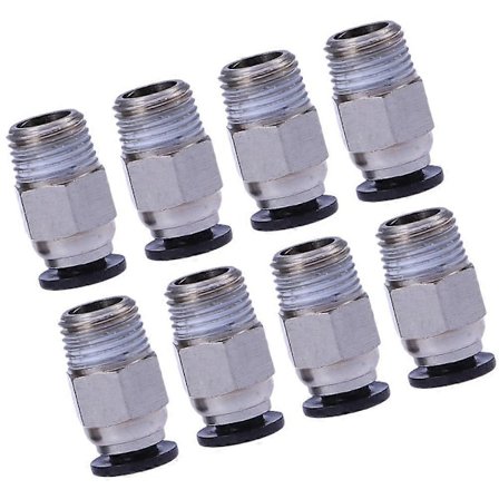 Suora urospuolinen pneumaattinen PTFE-letkuliitin 3D-tulostukseen, hopea, 1,8 x 1 cm, helppo liitäntä, 8 kpl