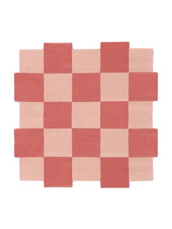 Checkmate 250X250 Grand Rose/Rose Clair Carreaux Tapis De Laine