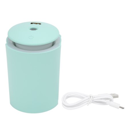 Billuftfuktare Liten Bärbar Fuktar Använd Lätt Cool Mist Luftfuktare med LED för Resor Sovrum Grön