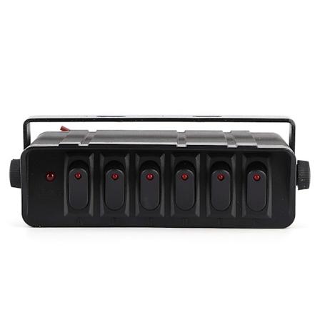 Vippbryterbokskontroller 3P med rødt lys for 12V 24V bil RV Marine båt yacht