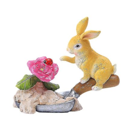 Söt Kanin Solcellslampa Villa Utomhus Solcellskanin Gräsmatta Trädgård (gul)