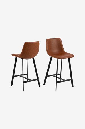 AC Design Furniture - Hög stol Wilfred, 2-pack - Brun - Barstolar & pallar - Från Homeroom