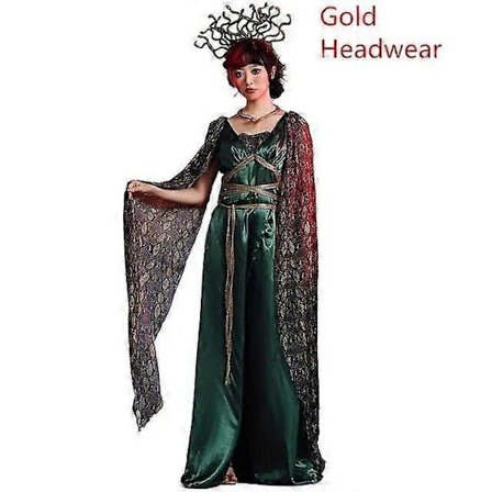 Oldgræsk myte Medusa Slange Gudinde Cosplay Kostume Halloween Fest Slange Sirene Heksekjole Søuhyre Sirene Fancy Kjole
