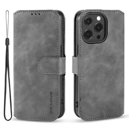Dg.ming Iphone 14 Pro Magnetic Closure Dustproof Fodral - Grå Gray