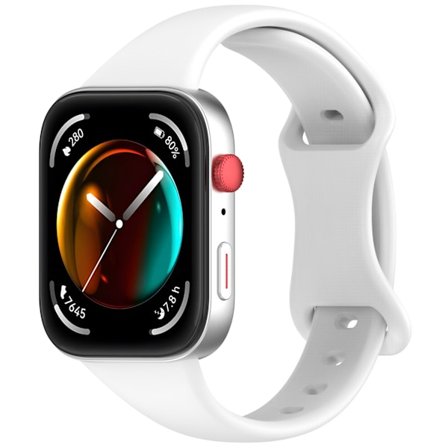 Stropp for Huawei Watch Fit 4/Fit 3, ensfarget silikonstropp (hvit)